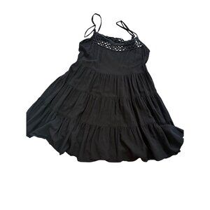 Becca Womens Babydoll Black Tiered Sleeveless Dress S/P Whimsigoth grunge Vampy